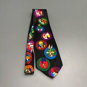 Looney Tunes Mania Tie Bugs Bunny Taz Marvin Sylvester Vintage 1993 Warner Bros